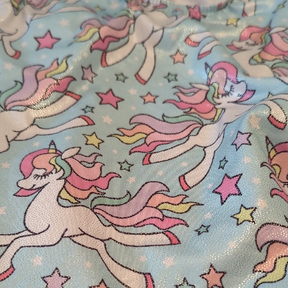 Gymnastics Tumbling Dance Floral And Unicorn Leotard Set Of 2 - Picture 5 of 6